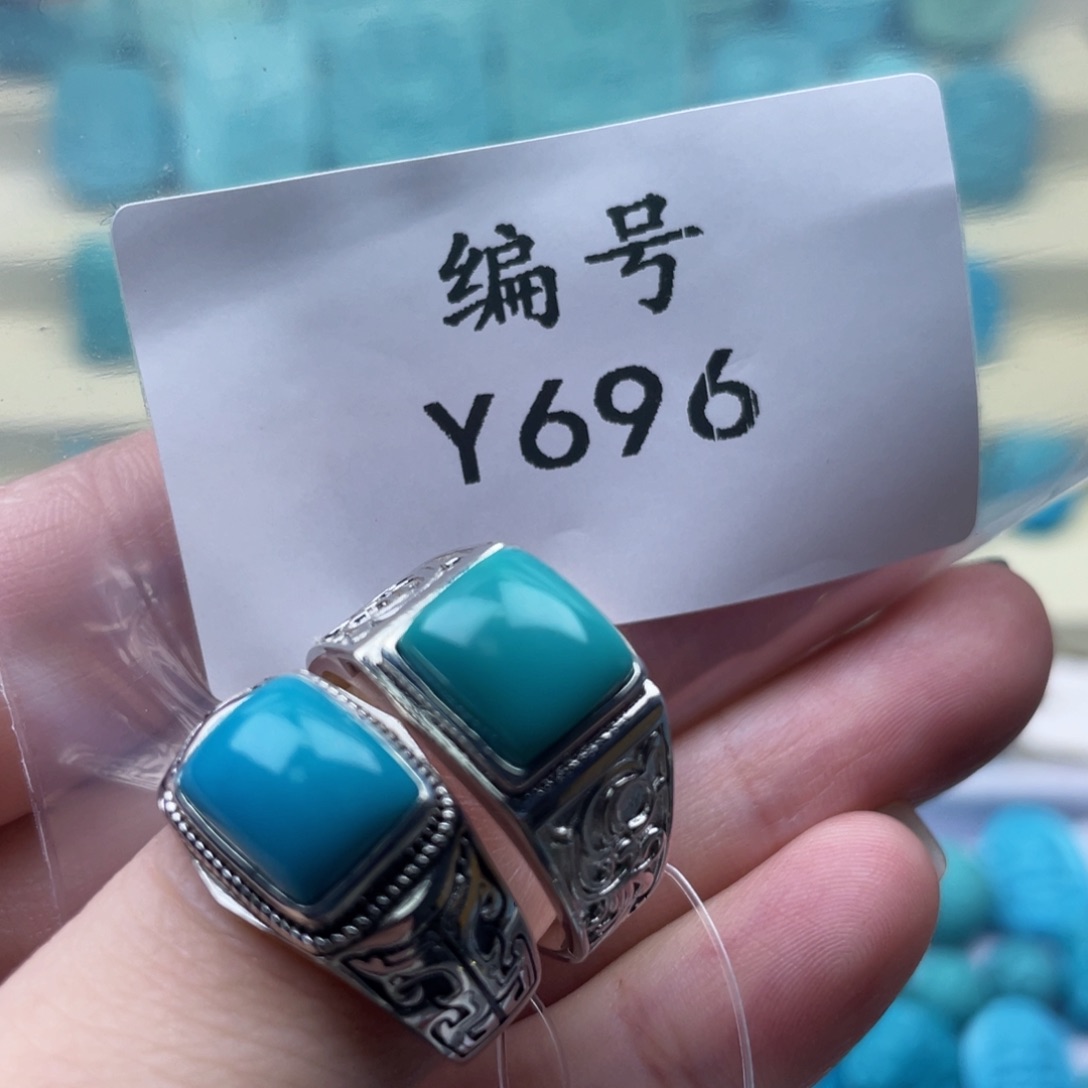 绿松石雕刻银S925镶嵌提***伤