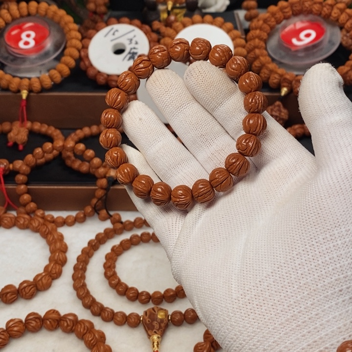 桃核手串浩*秦岭龙纹桃核