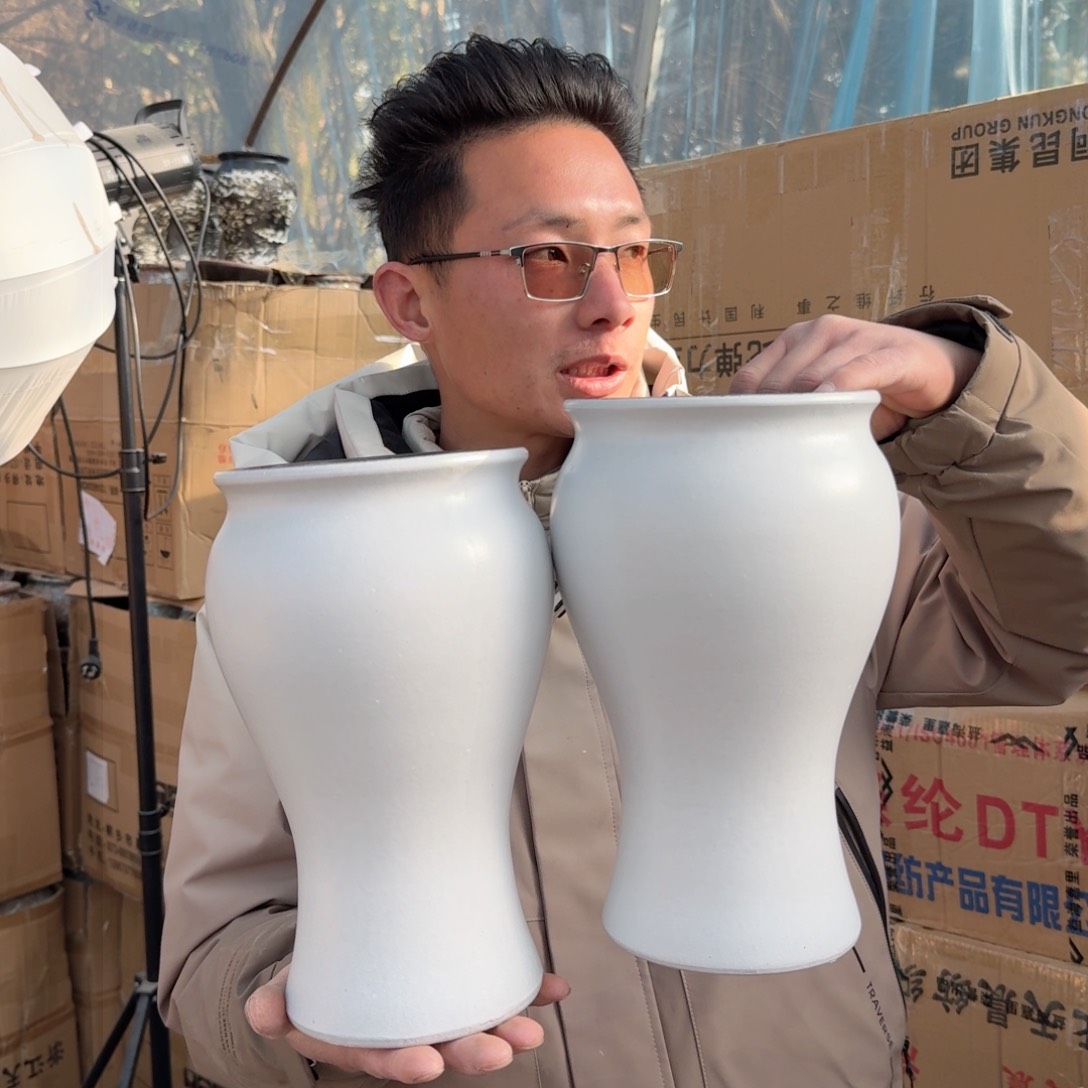 紫砂花盆口15高26（两个美人鱼白色