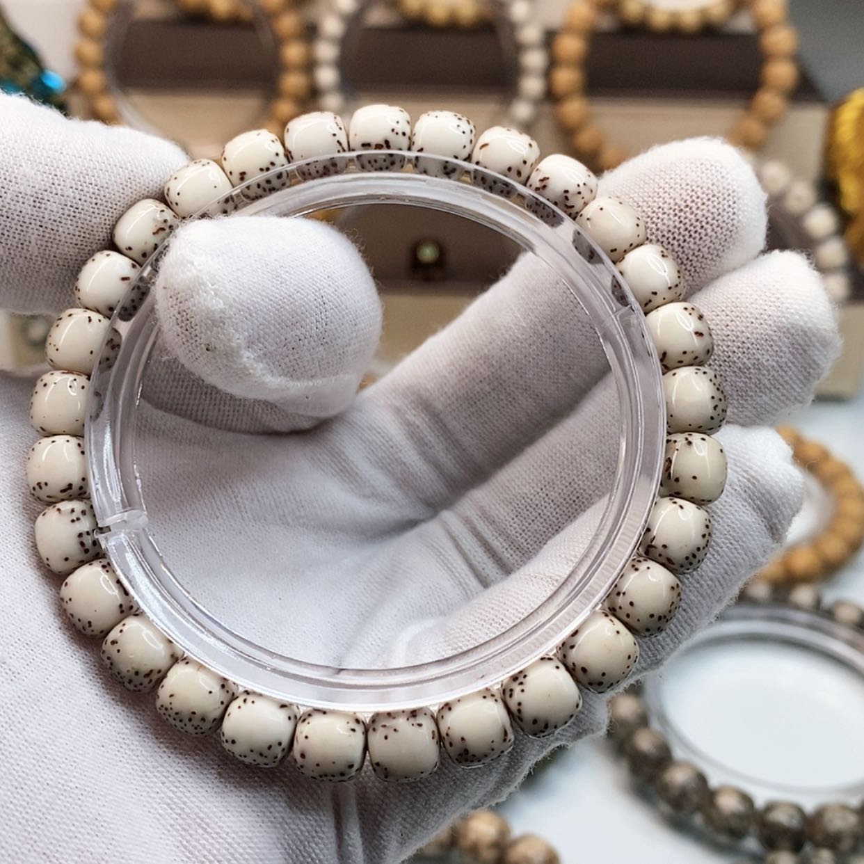 【闪购商品】星月菩提手串4****A一物一图原生态同枝糯冰河豚灰背