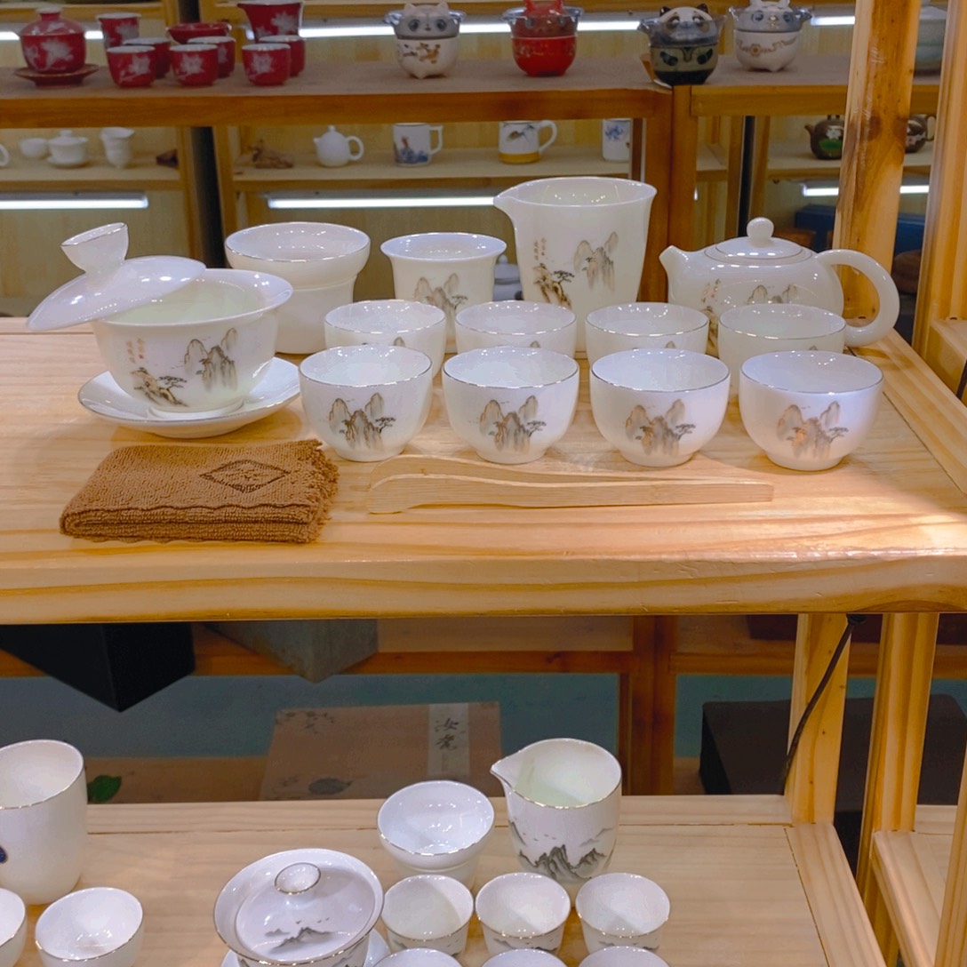 【不止】羊脂玉瓷茶具套装