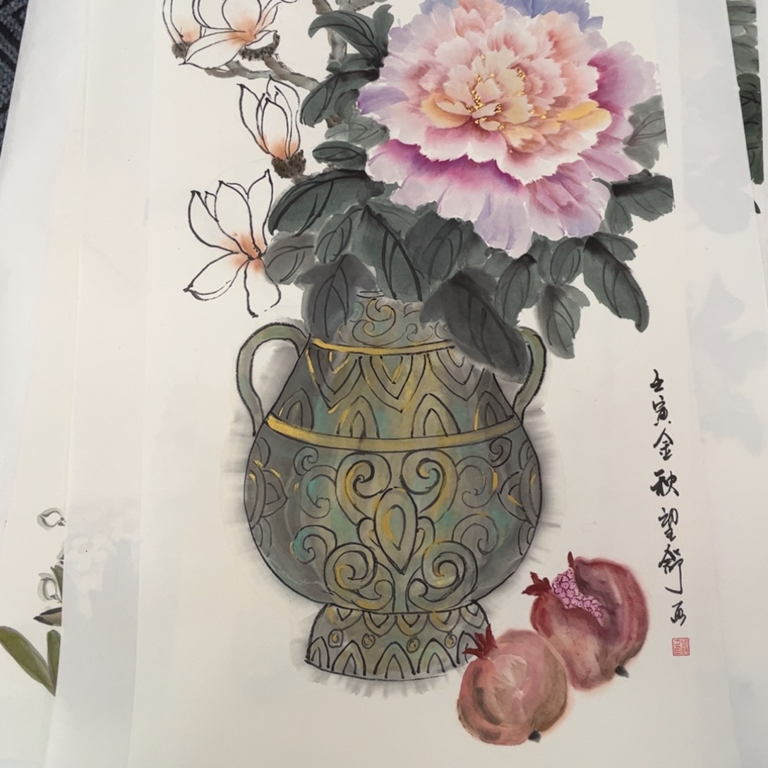 树***堂国画三尺花鸟物品微瑕