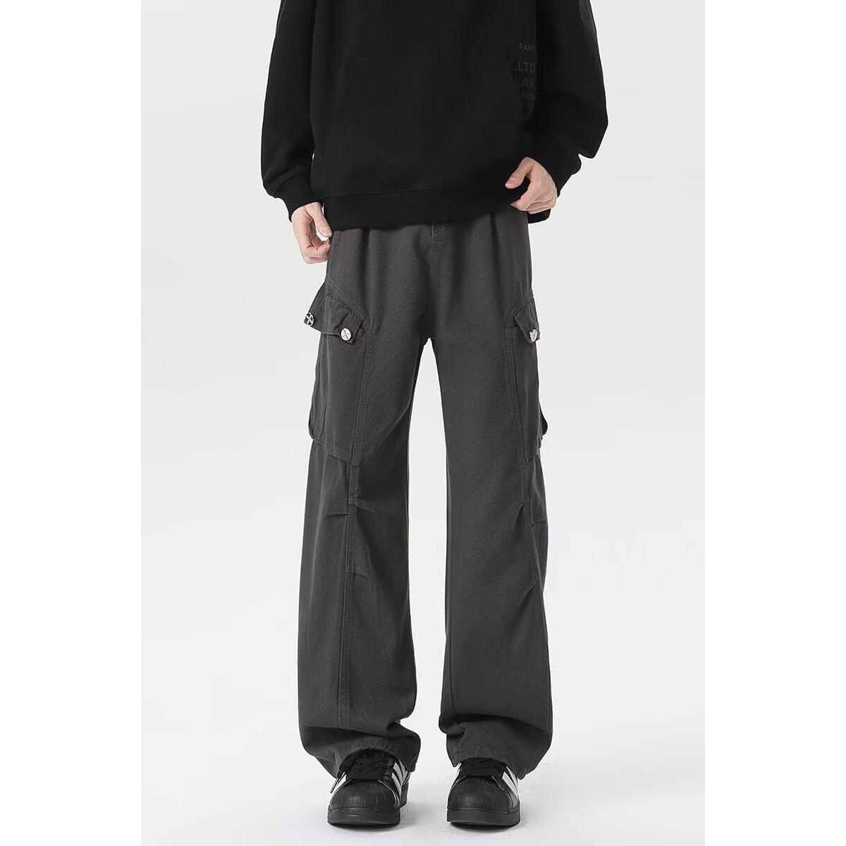 A617牛仔裤男士夏季薄款宽松大码百搭休闲裤青少年时尚潮流长裤子