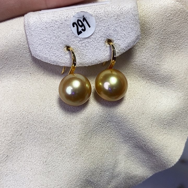 海水珍珠耳坠18K金镶嵌