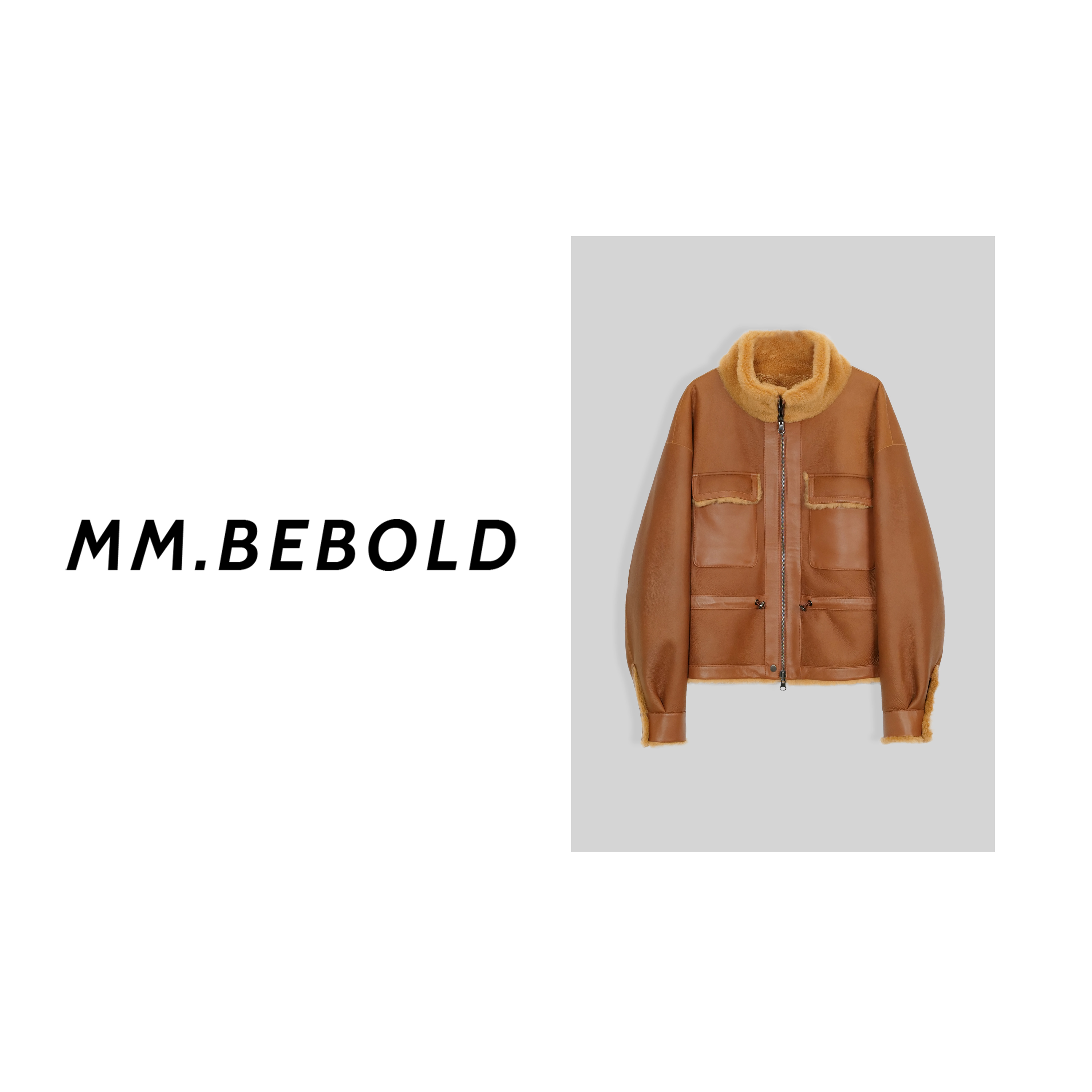 【蓓蓓精选】桐秋 毛领立领宽松皮毛一体外套GM5652