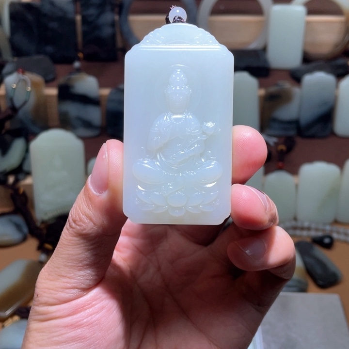 和田玉平安牌未镶嵌爱*