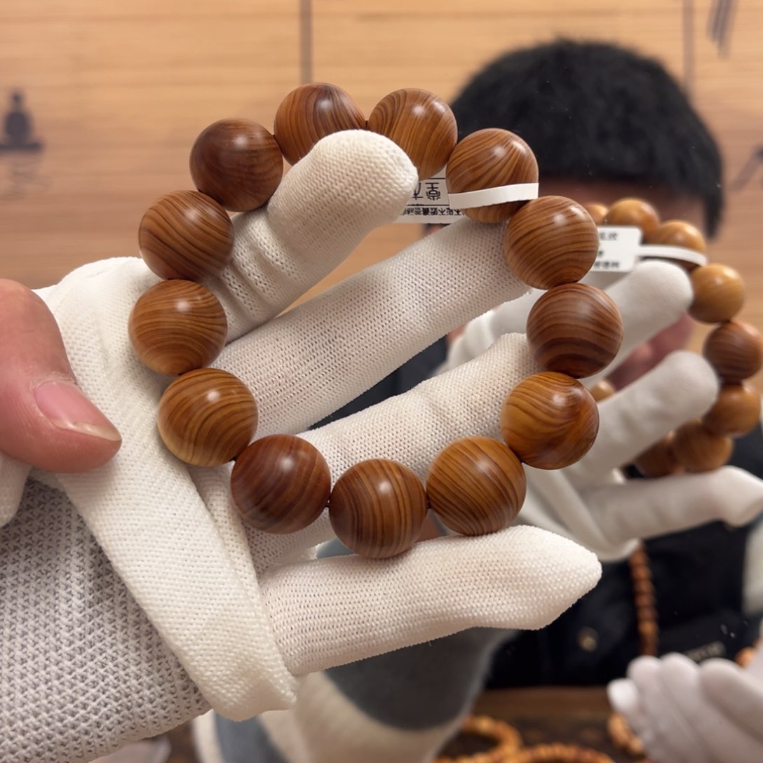 柏木（崖柏）手串/手链18黑油顺纹板根料药香味