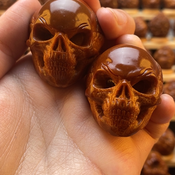 手串/手链橄榄核3.5骷髅头路路通一对