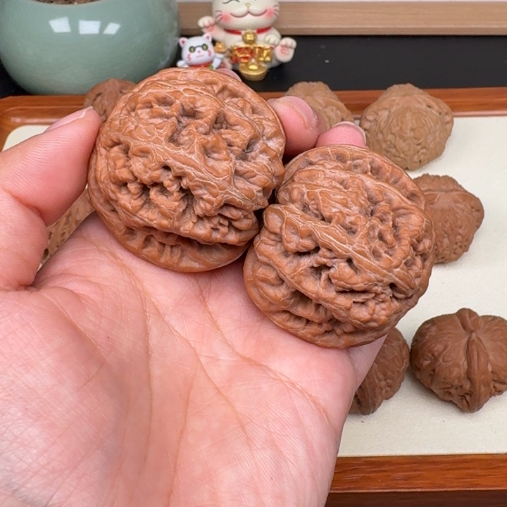 ****鱼把件文玩核桃全品粗筋44