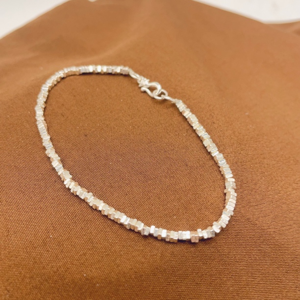 足银锦纶手链足银锦纶手链碎银手链女小众甜美素款ins天然精致