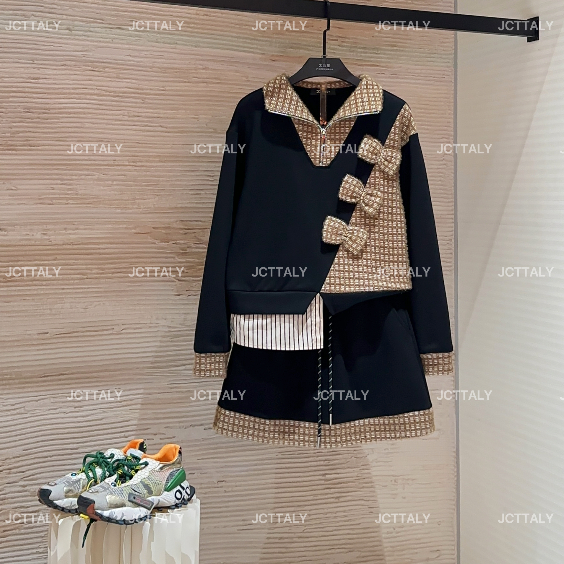 【宠粉价】（加绒）秋冬新款时尚设计师款针织洋气半身裙套装TZ-863