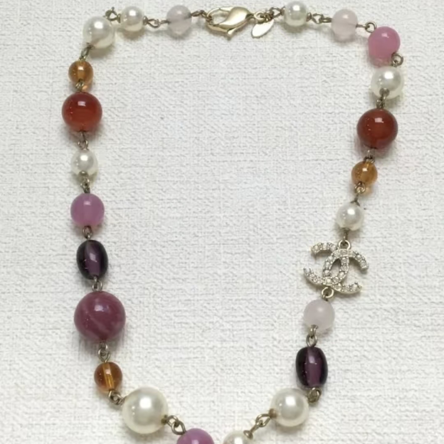 未使用 Chanel/香奈儿 多彩琉璃彩色珠珠复古双C项链