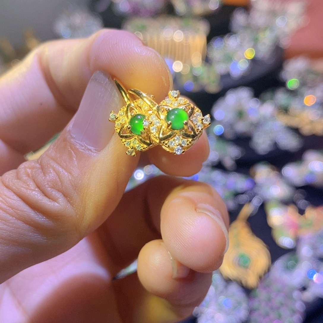 翡翠银S925镶嵌项圈天然翡翠