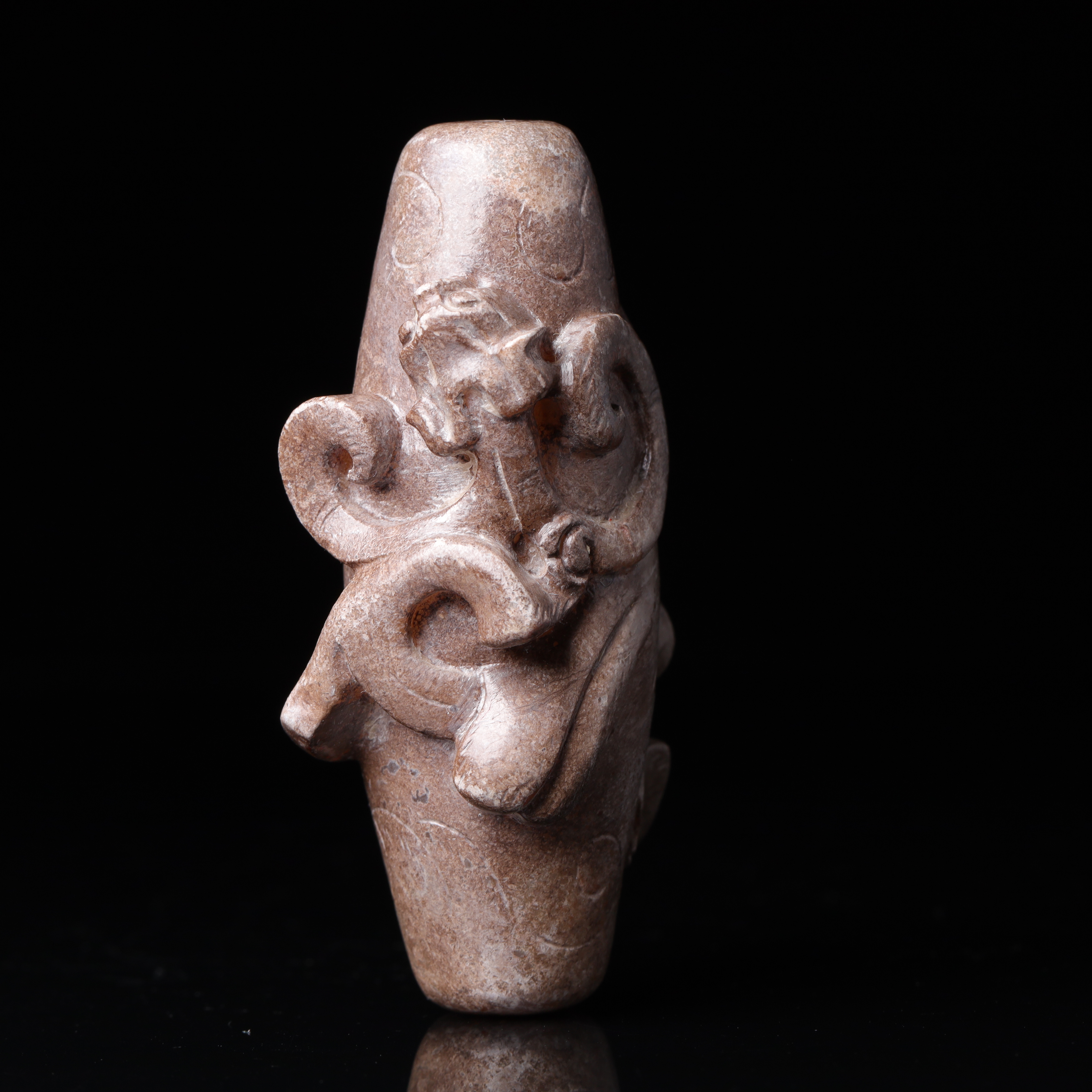 明代和田玉龙纹勒子珠-LM