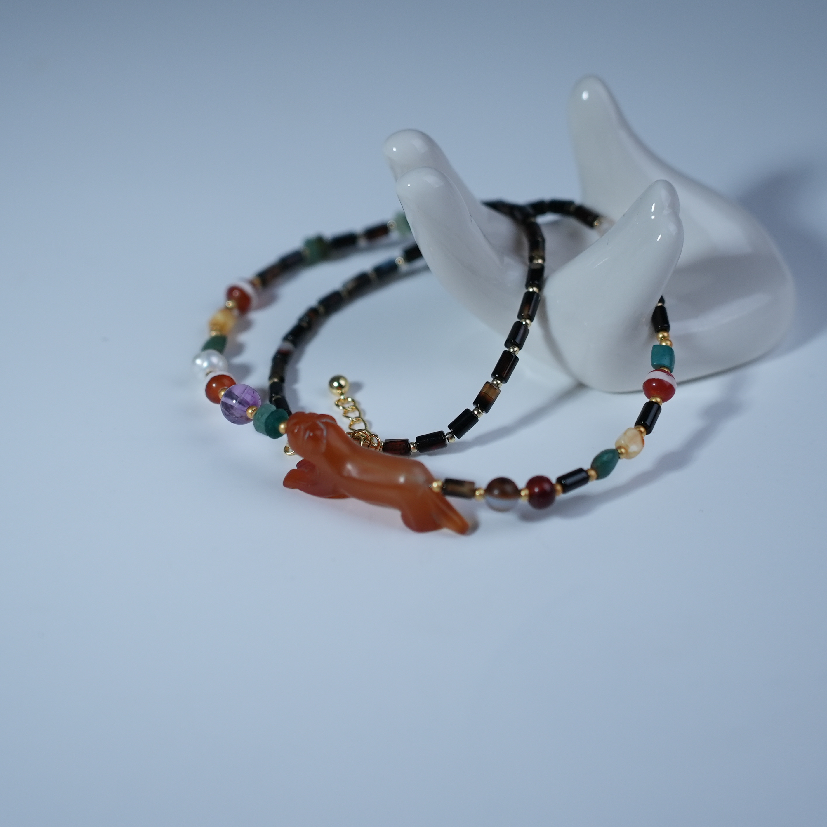 清代玛瑙虎型锁骨链【文物宝库】ABS251125011