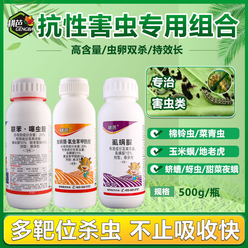 耕芭高含量菜青虫肉虫组合套装虫卵双杀专打抗性钻心虫三件套