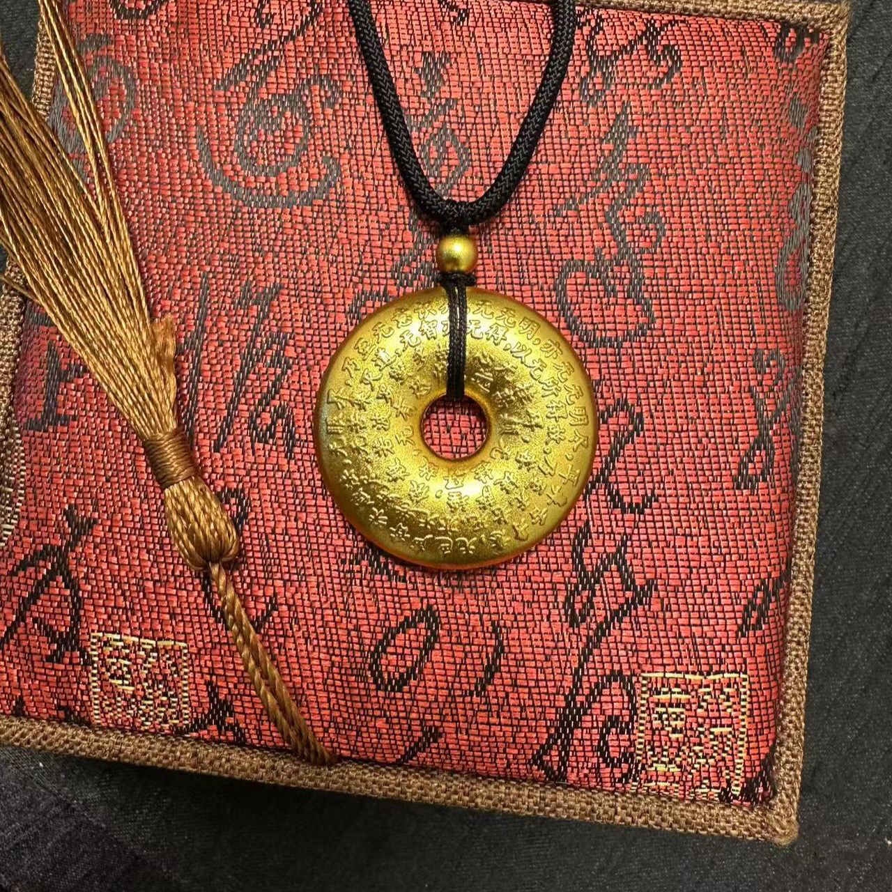 合金吊坠 合金吊坠 古法心经文平安扣实心民族风精美百搭饰品