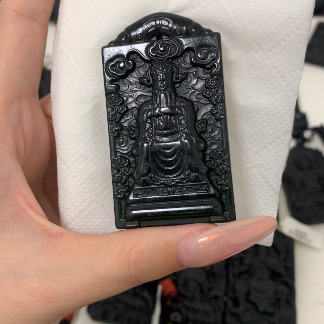 随***缘天然缅甸a货钢琴黑挂件