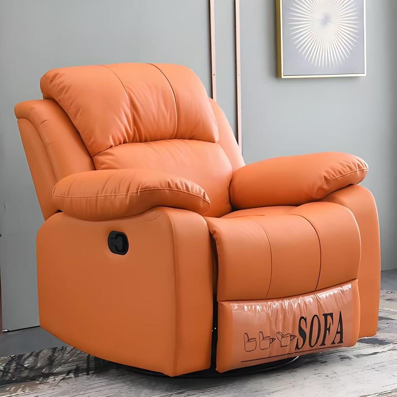 摇转坐躺简约风意式单人位功能沙发客厅单人躺椅太空舱阳台