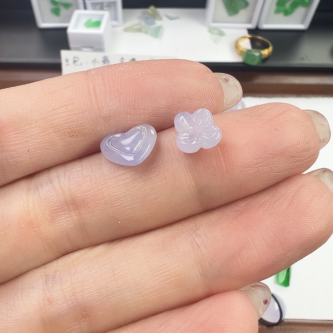 颈饰未镶嵌翡翠紫爱心