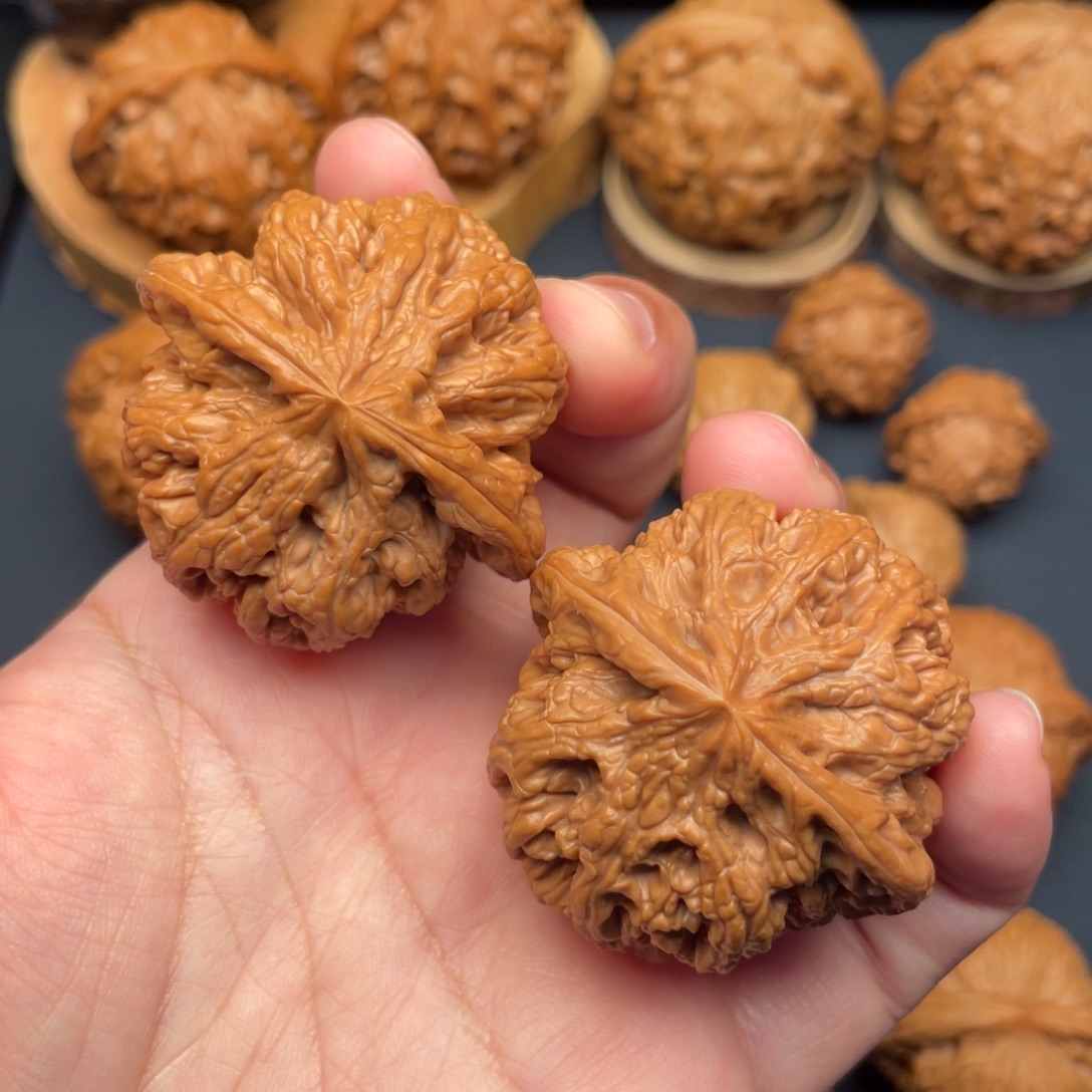 文玩核桃把件全品无修44三角筋