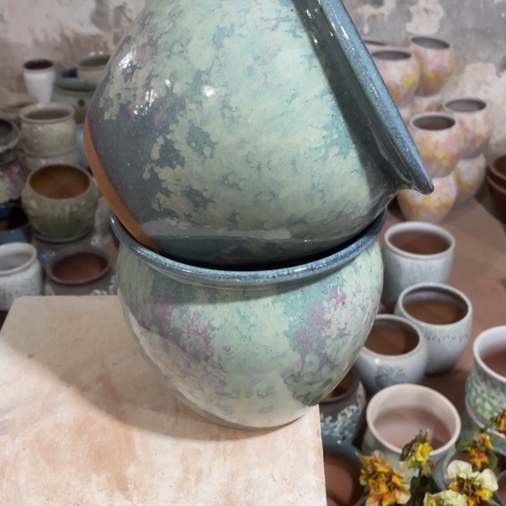 紫砂花盆口径20高度19两只正品