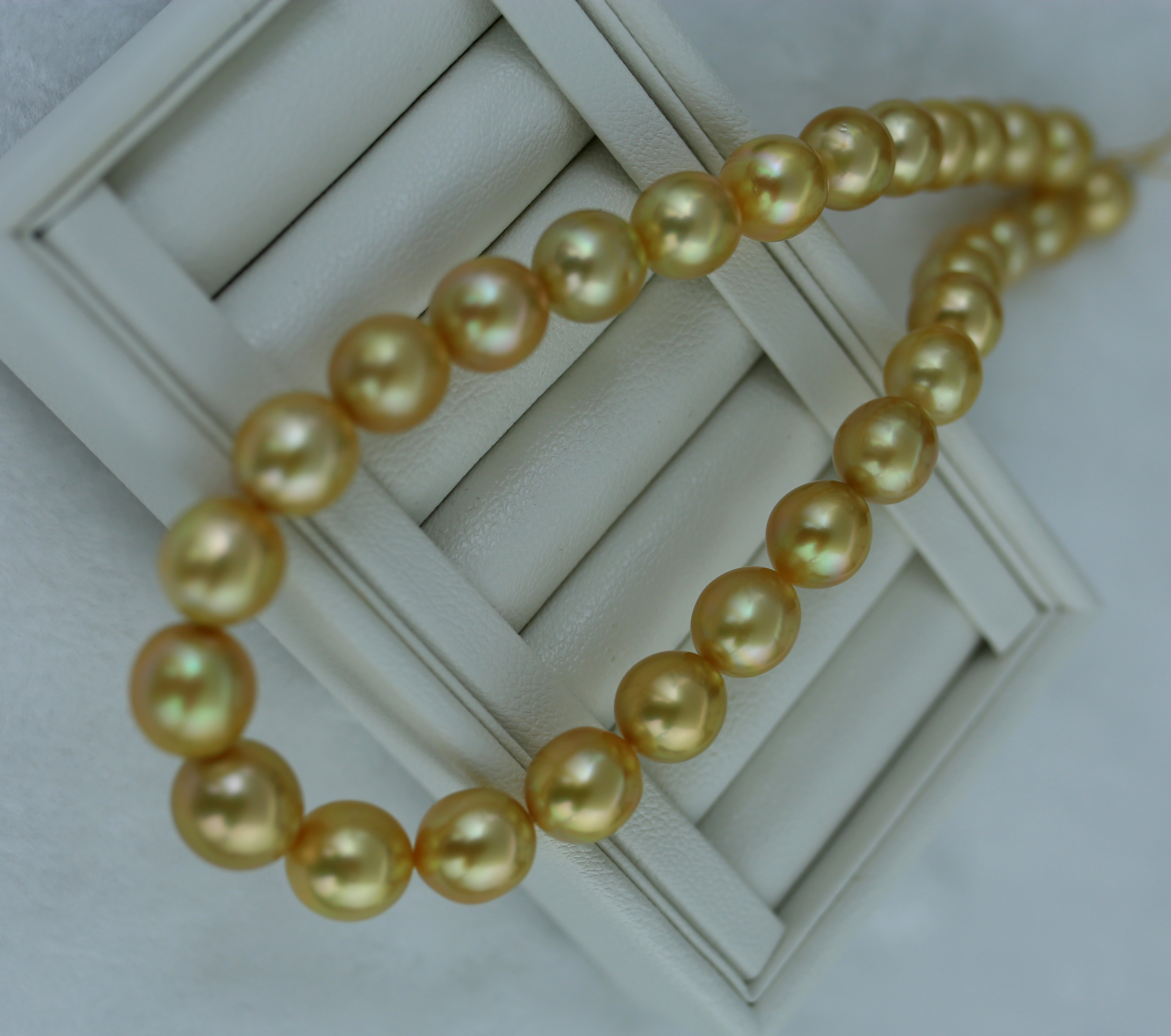 【冰冰款】海水南洋金珠大项链12-16mm浓金妈妈金色强光大点位