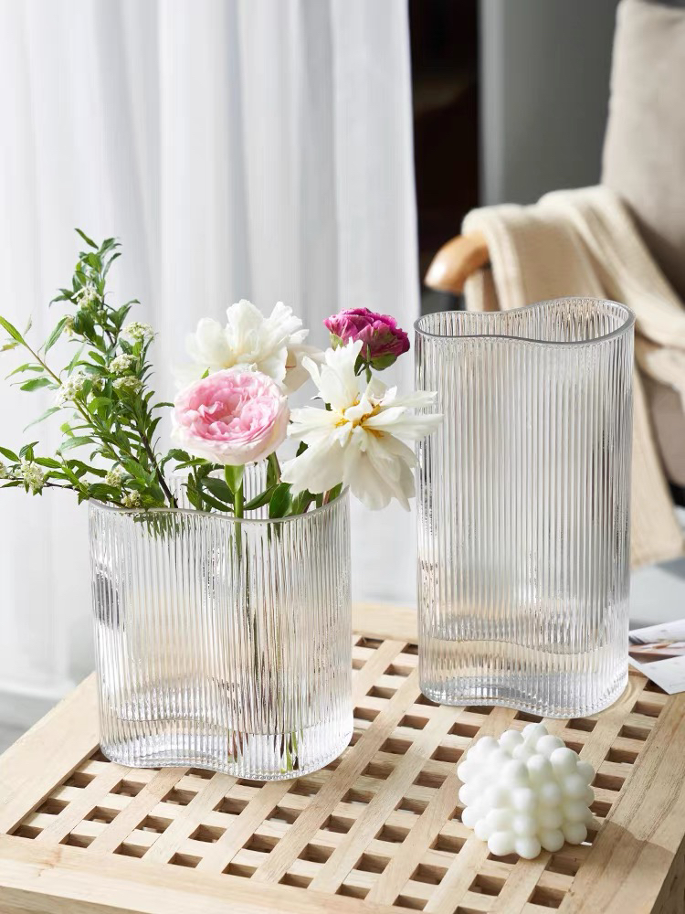 简约ins风北欧玻璃花瓶脚丫桌面客厅插花瓶摆件马醉龙柳水培花器