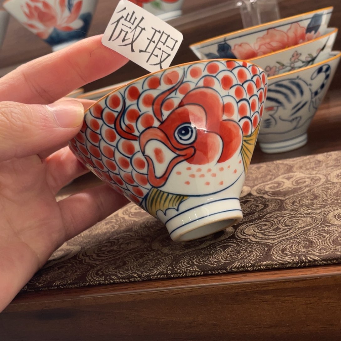 釉下手绘茶具微瑕