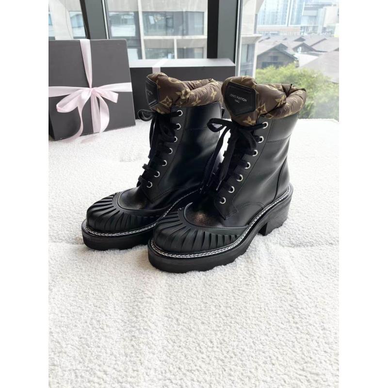 95新 LouisVuitton/路易威登  gd005 贝壳头老花马丁靴 37.5码