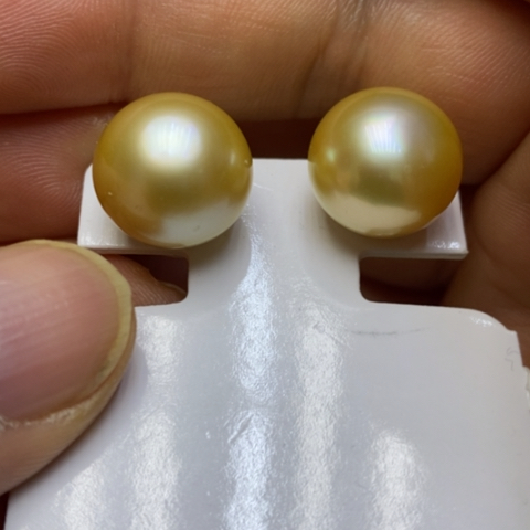 18K金镶嵌耳饰海水珍珠