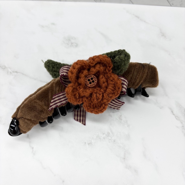 L572夕洛花朵香蕉夹13cm重工香蕉夹新款高级感大抓夹简约气质