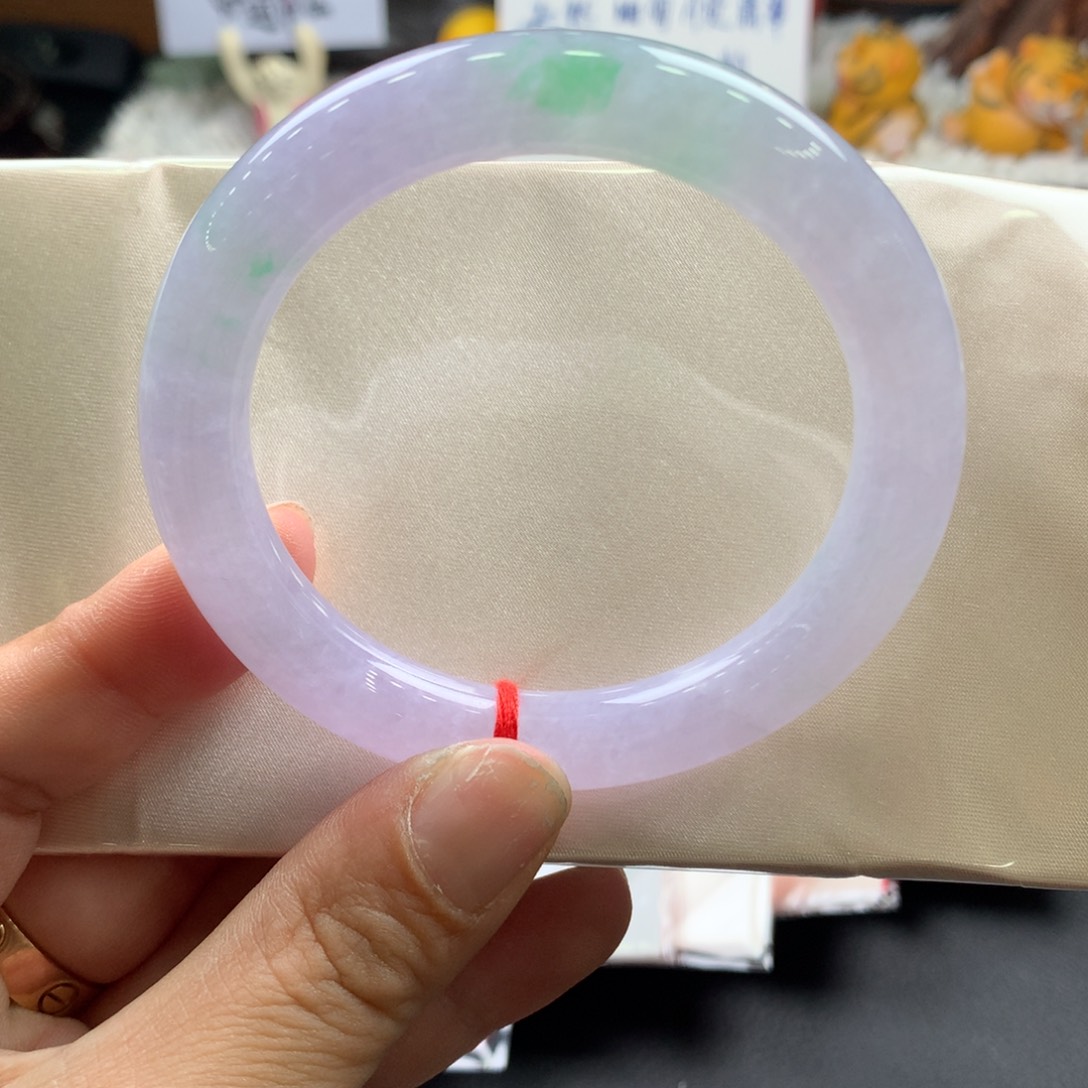 翡翠未镶嵌手镯54.6圆条（有纹裂贯穿）134号