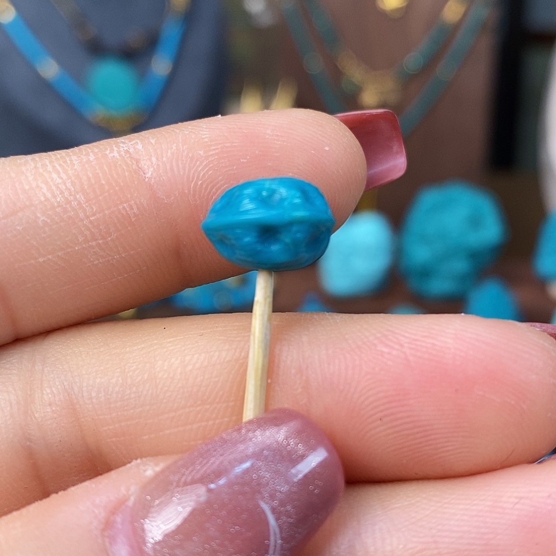 绿松石颈饰未镶嵌11.2mm玉化蓝百香