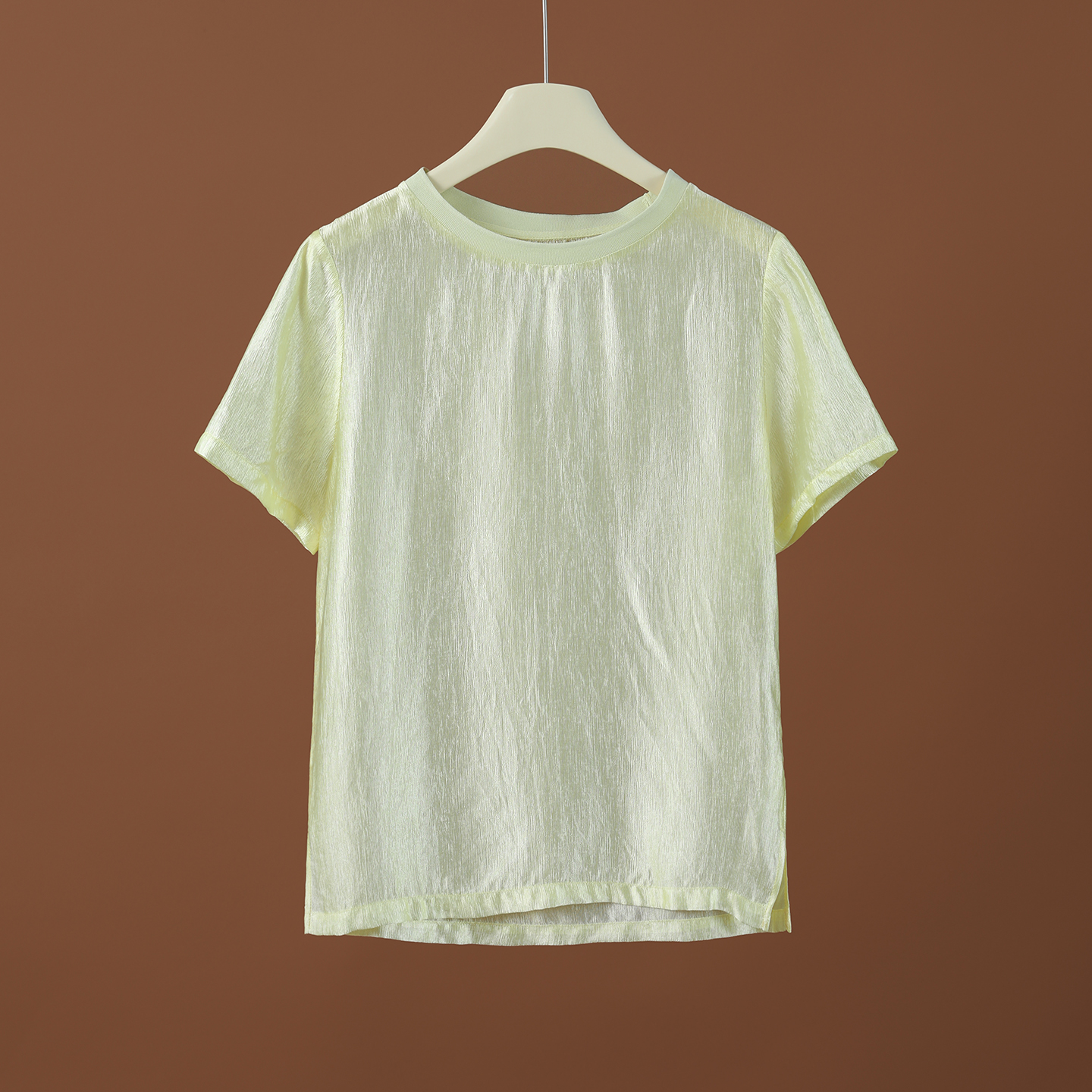 98712  凉爽不闷热！醋酸-夏季女士舒适时尚百搭宽松透气纯色T恤