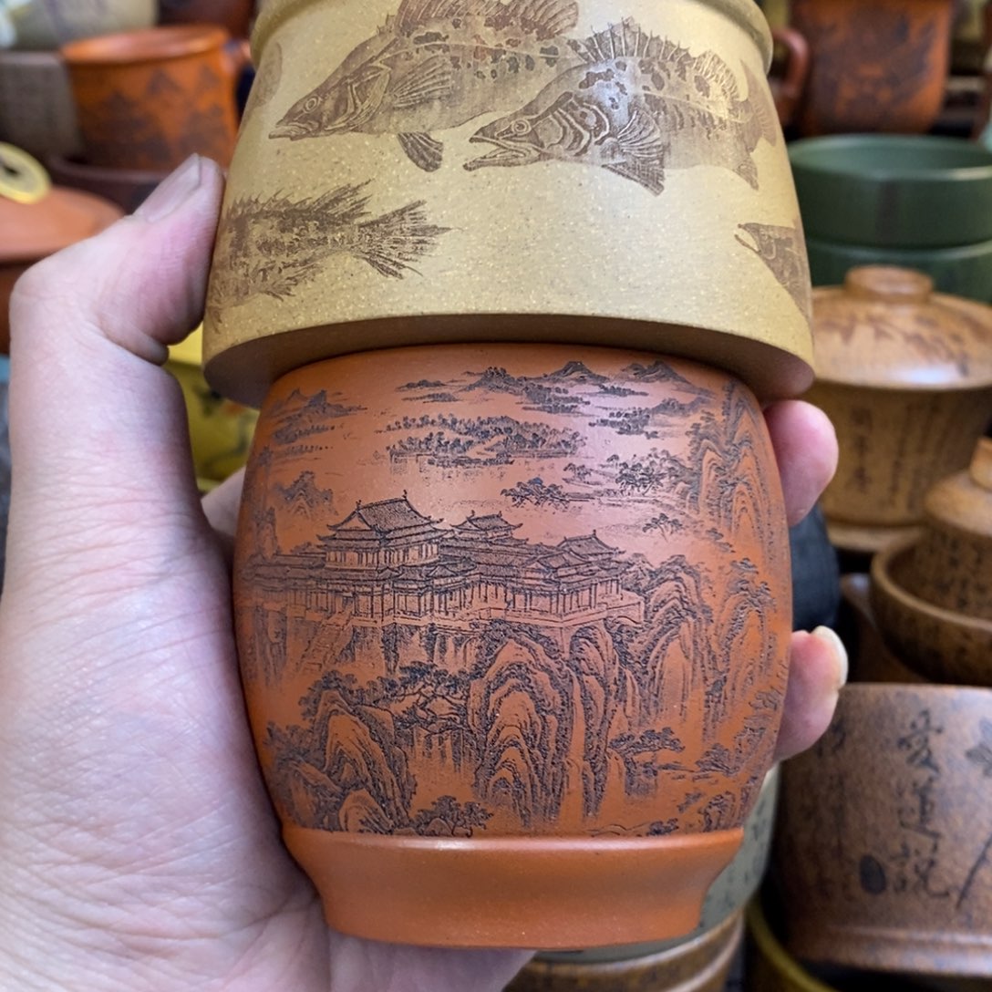 紫砂杯子宜兴全手工紫砂杯