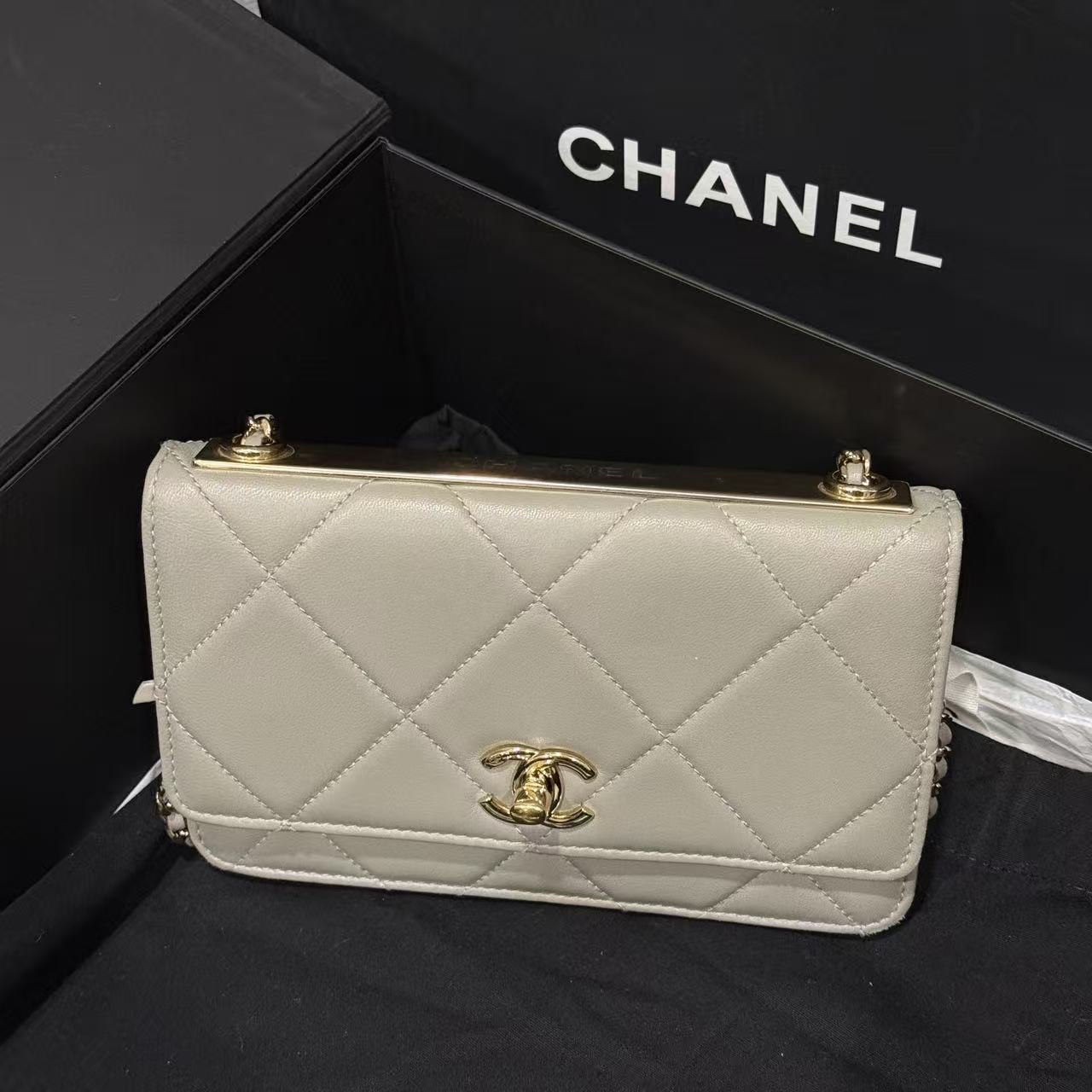 99新 Chanel/香奈儿 任意门奢品/香奈儿灰色trendy cc woc包/99新