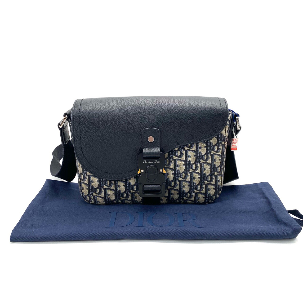 99新 DIOR/迪奥 经典老花帆布单扣邮差包 尺寸23/16