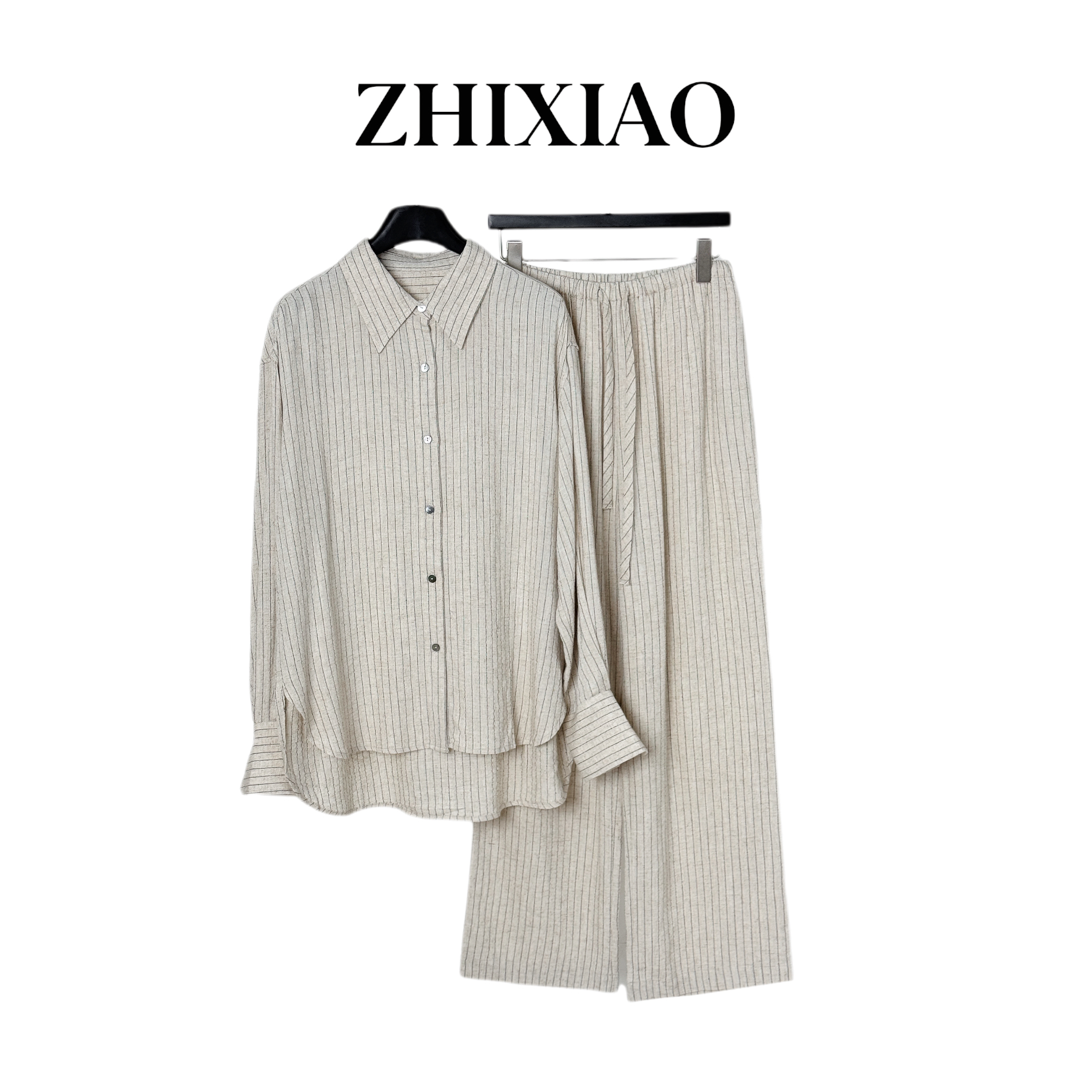 【ZHIXIAO】秋冬新款：条纹衬衣套装0001-3
