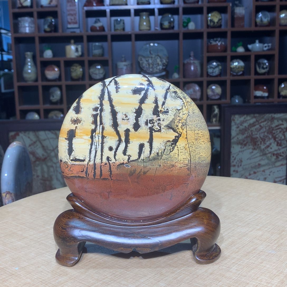 紫砂广西国画石摆件，收藏观赏