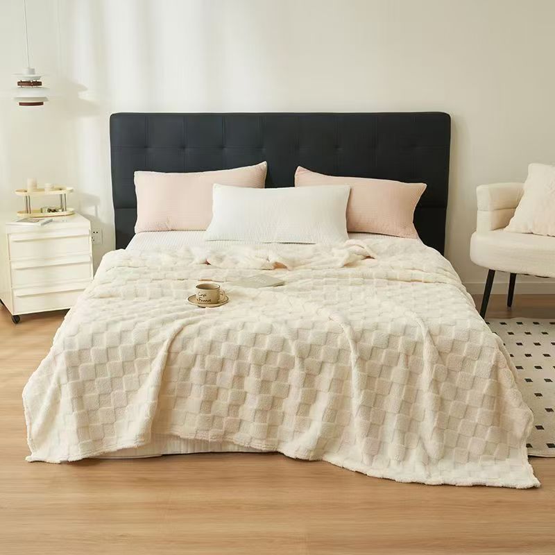 简约加厚保暖塔芙绒毛绒毛毯冬季学生宿舍毯子
