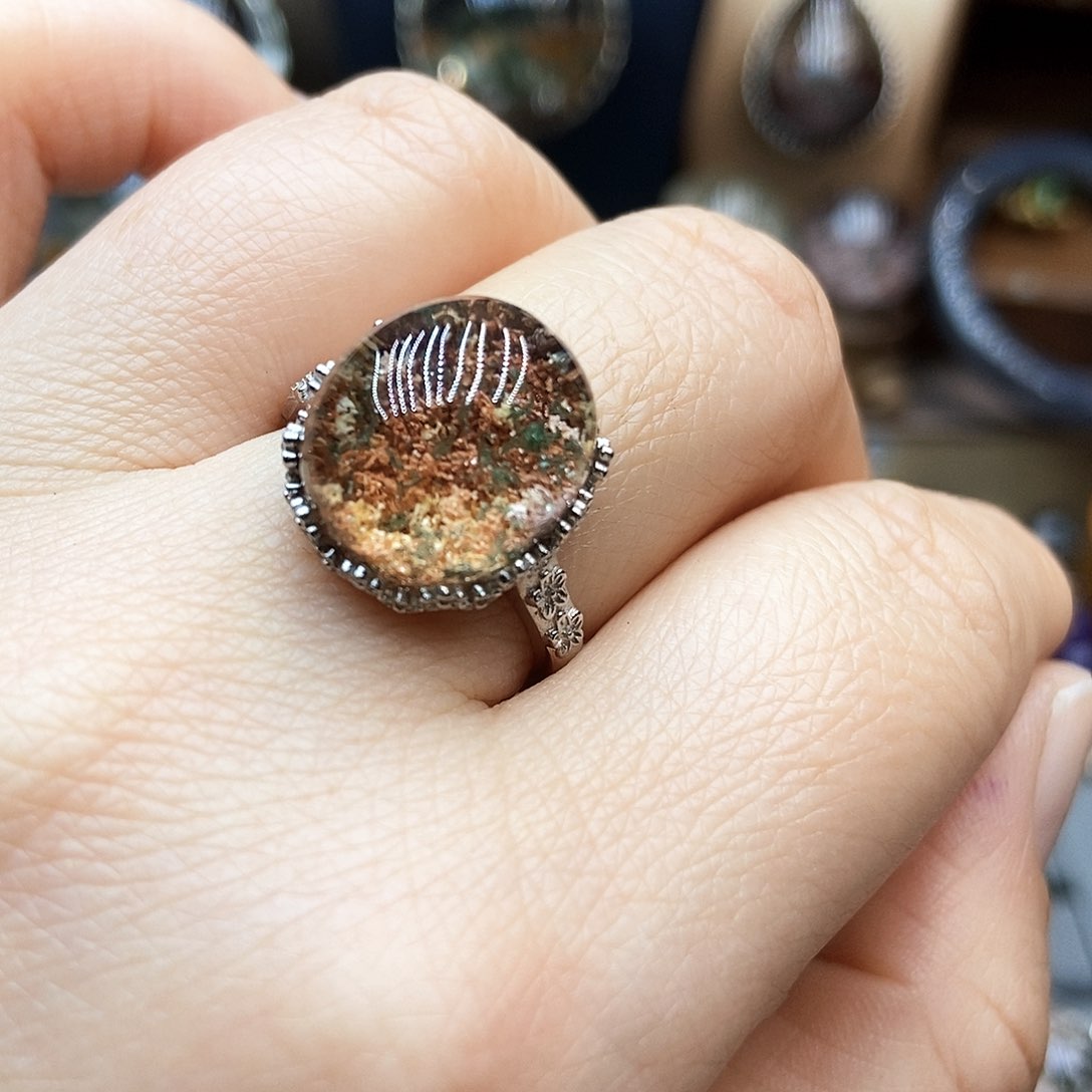 水晶戒指银S925镶嵌西*莎