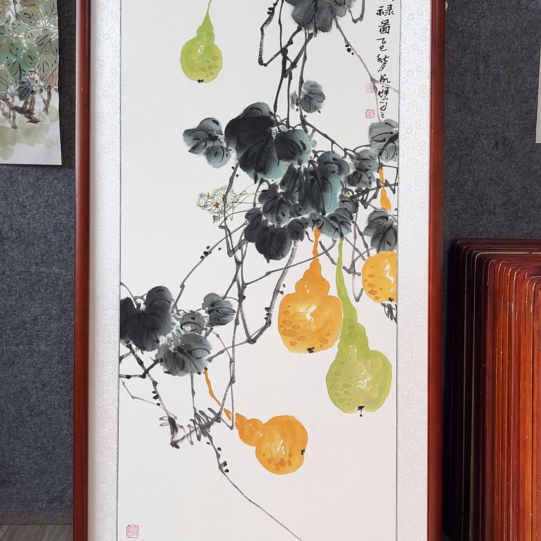 国画书画作品带框63×123