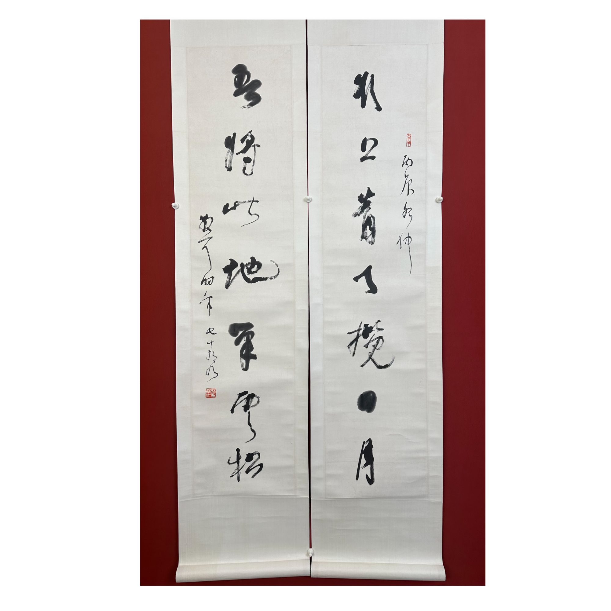 L-Z-2-SP-719 书法对联 139cm×32cm×2 轴