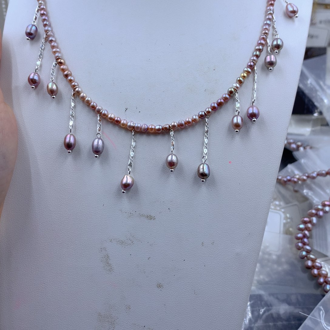 颈饰合金淡水珍珠