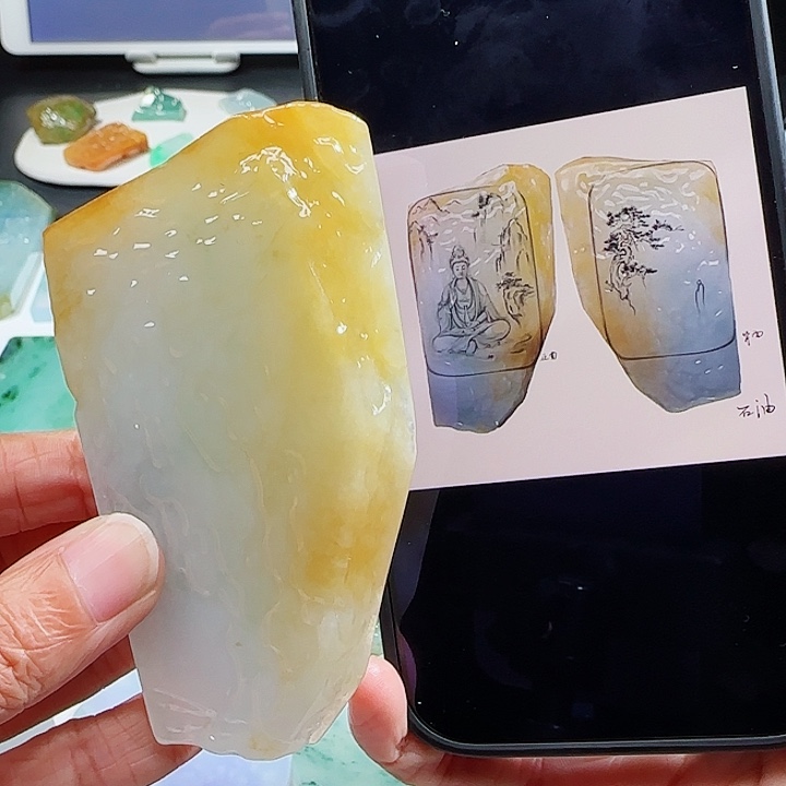 定制翡翠未镶嵌翡翠挂件