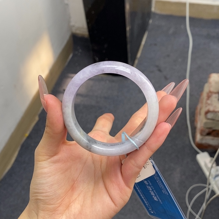 翡翠手镯未镶嵌胖**嘟52圈口