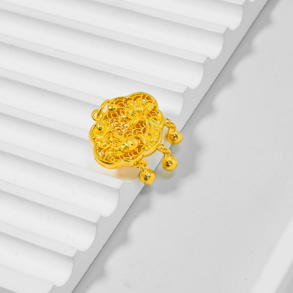 吊坠足银 时尚经典百搭 荷花鱼吊坠 古风典雅