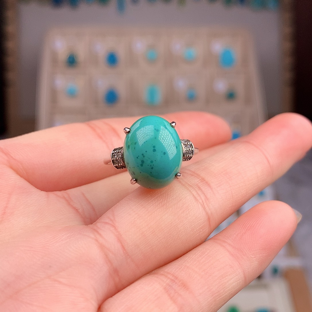 绿松石珠宝奇石银S925镶嵌