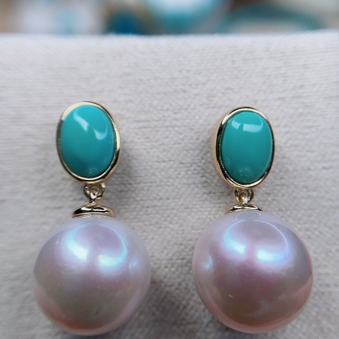 绿松石耳钉未镶嵌